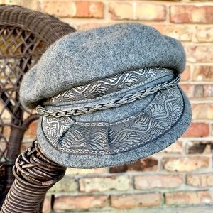 Vintage Greek Gray wool blend Santorini fisherman’s cap Sz Med/large